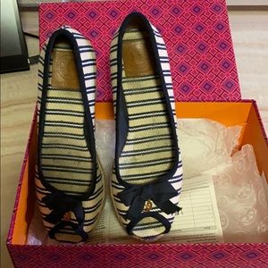 Navy striped espadrilles